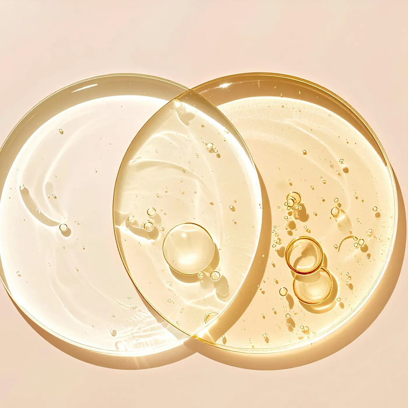 Serum in Glasschalen von oben