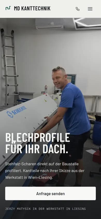 Website von MD Kanttechnik